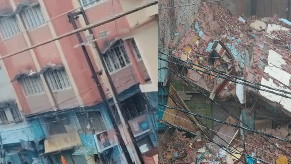 मुरादाबाद में बारिश का कहर: मुगलपुरा में ताश के पत्तों की तरह जमींदोज हुई दो मंजिला इमारत, रोंगटे खड़े कर देने वाला वीडियो वायरल