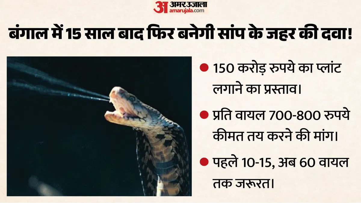 बंगाल में फिर मनेगी सांप के जहर की जीवनरक्षक दवा: 150 करोड़ के मेगा प्लांट के प्रस्ताव से स्वास्थ्य सेक्टर में हलचल, जानें 15 साल का पूरा इतिहास